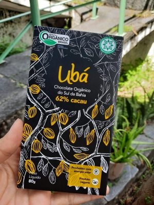 Barra de chocolate Ubá orgânico 62% cacau (80g)